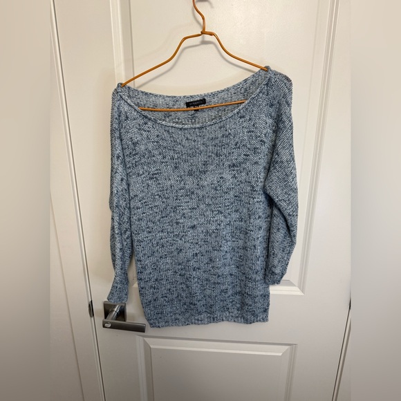 Dynamite Sweaters - Dynamite Blue Marled Knit Women's Sweater with cropped sleeves in size XS